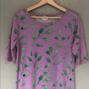 LuLaRoe Julia dress purple and green size medium